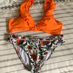 Orange floral bikini